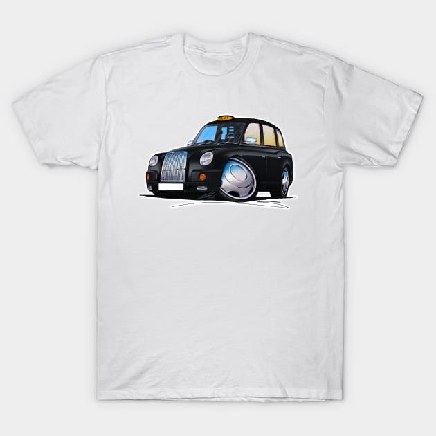 London TX4 Taxi Cab Black T-Shirt by y30man5